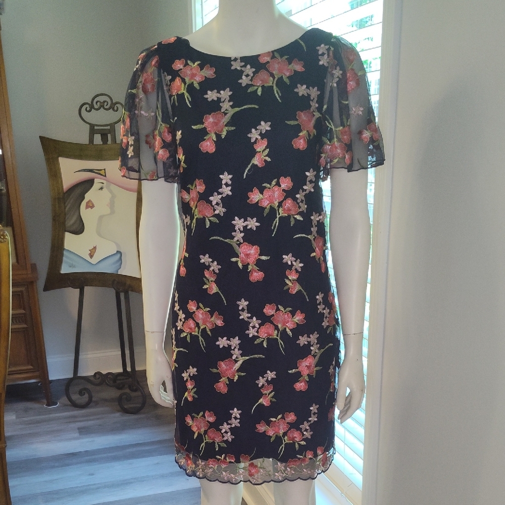 Jessica Howard Orange Flutter Sleeve Sheath Dress for Wedding Guest - Picture 2 of 13